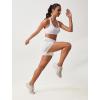 imageSILKWORLD Womens High Wasit Running Shorts 2 in 1 Athletic Shorts for Workout Gym with Zipper PocketsWhite