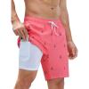 imageSILKWORLD Mens Swim Trunks Quick Dry Swimming Shorts with Compression Liner and Zipper Pockets7Pink Anchor