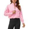 imageSILKWORLD Womens Half Zip Pullover Sweatshirt Active Cropped Quarter Zip Pullover Outfits with Zip Pocket ampamp Thumb Hole