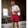 imageSILKWORLD 23 Pack Mens 2 in 1 Running Shorts Quick Dry Athletic Grym Workout Compression Shorts with Zipper PocketsBlackRed