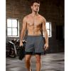 imageSILKWORLD 23 Pack Mens 2 in 1 Running Shorts Quick Dry Athletic Grym Workout Compression Shorts with Zipper PocketsNavyArmy Green CamoDark Grey