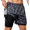 imageSILKWORLD 23 Pack Mens 2 in 1 Running Shorts Quick Dry Athletic Grym Workout Compression Shorts with Zipper PocketsNavyDark Grey Camo