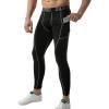 imageSILKWORLD Mens 13 Pack Compression Pants Pockets Cool Dry Gym Leggings Baselayer Running TightsA2dark Navy Blue blackgrey Stripe hemp Gray3pOrd