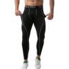 imageSILKWORLD Mens 13 Pack Compression Pants Pockets Cool Dry Gym Leggings Baselayer Running TightsA2dark Navy Blue blackgrey Stripe hemp Gray3pOrd