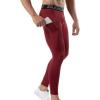 imageSILKWORLD Mens 13 Pack Compression Pants Pockets Cool Dry Gym Leggings Baselayer Running TightsB5blackdark Red2pOrd