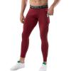 imageSILKWORLD Mens 13 Pack Compression Pants Pockets Cool Dry Gym Leggings Baselayer Running TightsB5blackdark Red2pOrd