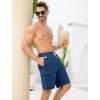 imageSILKWORLD Mens 9quot Swim Trunks Quick Dry Mens Bathing Suit Mesh Lining Board Shorts with PocketsBlue