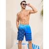 imageSILKWORLD Mens 9quot Swim Trunks Quick Dry Mens Bathing Suit Mesh Lining Board Shorts with PocketsBlue Black Flag