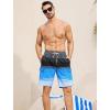 imageSILKWORLD Mens 9quot Swim Trunks Quick Dry Mens Bathing Suit Mesh Lining Board Shorts with PocketsBlue Black Stripe