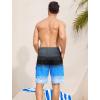 imageSILKWORLD Mens 9quot Swim Trunks Quick Dry Mens Bathing Suit Mesh Lining Board Shorts with PocketsBlue Black Stripe