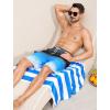 imageSILKWORLD Mens 9quot Swim Trunks Quick Dry Mens Bathing Suit Mesh Lining Board Shorts with PocketsBlue Black Stripe