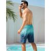 imageSILKWORLD Mens 9quot Swim Trunks Quick Dry Mens Bathing Suit Mesh Lining Board Shorts with PocketsDark Green Gradient