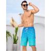 imageSILKWORLD Mens 9quot Swim Trunks Quick Dry Mens Bathing Suit Mesh Lining Board Shorts with PocketsFlamingo on Blue