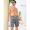 imageSILKWORLD Mens 9quot Swim Trunks Quick Dry Mens Bathing Suit Mesh Lining Board Shorts with PocketsGray