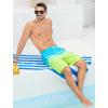 imageSILKWORLD Mens 9quot Swim Trunks Quick Dry Mens Bathing Suit Mesh Lining Board Shorts with PocketsYellow Green Gradient