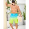 imageSILKWORLD Mens 9quot Swim Trunks Quick Dry Mens Bathing Suit Mesh Lining Board Shorts with PocketsYellow Green Gradient