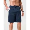 imageSILKWORLD Mens Athletic Basketball Shorts  10quot Mesh Cool Dry Gym Workout Shorts with Liner and Zipper Pockets2pcsNavypitch Gre