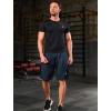 imageSILKWORLD Mens Athletic Basketball Shorts  10quot Mesh Cool Dry Gym Workout Shorts with Liner and Zipper Pockets2pcsNavysteel