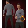 imageSILKWORLD Mens LongSleeve Compression Shirt BaseLayer Running TopB11fleece Lined1piecegrey