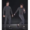 imageSILKWORLD Mens LongSleeve Compression Shirt BaseLayer Running TopCrewneck3 Pack Black  Hemp Gray  Navy Blue