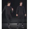imageSILKWORLD Mens LongSleeve Compression Shirt BaseLayer Running TopCrewneck3 Pack Black  Hemp Gray red