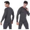 imageSILKWORLD Mens LongSleeve Compression Shirt BaseLayer Running TopCrewneck3 Pack Black  Hemp Gray red