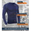 imageSILKWORLD Mens LongSleeve Compression Shirt BaseLayer Running TopCrewneck3 Pack Black  Hemp Gray red