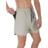 imageSILKWORLD Mens Running Stretch Quick Dry Shorts with Zipper PocketsPack of 23Black  Army Green  Light Grey Pack of 3