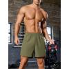 imageSILKWORLD Mens Running Stretch Quick Dry Shorts with Zipper PocketsPack of 23Black  Army Greenpack of 2