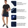 imageSILKWORLD Mens Running Stretch Quick Dry Shorts with Zipper PocketsPack of 23Black  Deep Navy  Deep Grey Pack of 3