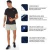 imageSILKWORLD Mens Running Stretch Quick Dry Shorts with Zipper PocketsPack of 23Black light Grey grey Camopack of 3