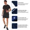 imageSILKWORLD Mens Running Stretch Quick Dry Shorts with Zipper PocketsPack of 23Black3 Pack of 3