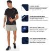 imageSILKWORLD Mens Running Stretch Quick Dry Shorts with Zipper PocketsPack of 23Dark Navy army Green light Greypack of 3
