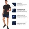 imageSILKWORLD Mens Running Stretch Quick Dry Shorts with Zipper PocketsPack of 23Dark Navy dark Grey whitepack of 3