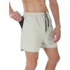 imageSILKWORLD Mens Running Stretch Quick Dry Shorts with Zipper PocketsPack of 23Deep Grey  Light Grey  Steelbluepack of 3