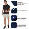 imageSILKWORLD Mens Running Stretch Quick Dry Shorts with Zipper PocketsPack of 23Deep Grey  Light Grey  Steelbluepack of 3