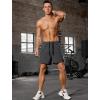imageSILKWORLD Mens Running Stretch Quick Dry Shorts with Zipper PocketsPack of 23Deep Grey deep Navy blackno Liner