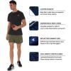 imageSILKWORLD Mens Running Stretch Quick Dry Shorts with Zipper PocketsPack of 23Deep Navy  Army Green  White Pack of 3