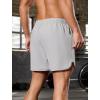 imageSILKWORLD Mens Running Stretch Quick Dry Shorts with Zipper PocketsPack of 23Light Grey army Green blackno Liner