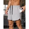 imageSILKWORLD Mens Running Stretch Quick Dry Shorts with Zipper PocketsPack of 23Light Grey army Green blackno Liner