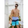 imageSILKWORLD Mens Swim Trunks with Compression Liner 9quot Beach Board Shorts Men 2 in 1 Quick Dry Bathing Suit with Pockets9 Inchblue