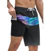 imageSILKWORLD Mens Swim Trunks with Compression Liner 9quot Beach Board Shorts Men 2 in 1 Quick Dry Bathing Suit with Pockets9 Inchcolorful Black