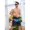 imageSILKWORLD Mens Swim Trunks with Compression Liner 9quot Beach Board Shorts Men 2 in 1 Quick Dry Bathing Suit with Pockets9 Inchcolorful Black
