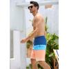 imageSILKWORLD Mens Swim Trunks with Compression Liner 9quot Beach Board Shorts Men 2 in 1 Quick Dry Bathing Suit with Pockets9 Inchorange