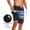 imageSILKWORLD Mens Swim Trunks with Compression Liner 9quot Beach Board Shorts Men 2 in 1 Quick Dry Bathing Suit with Pockets9inchblack Blue