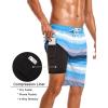 imageSILKWORLD Mens Swim Trunks with Compression Liner 9quot Beach Board Shorts Men 2 in 1 Quick Dry Bathing Suit with Pockets9inchblue White
