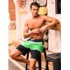 imageSILKWORLD Mens Swim Trunks with Compression Liner 9quot Beach Board Shorts Men 2 in 1 Quick Dry Bathing Suit with PocketsBlackgreenwhite