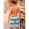 imageSILKWORLD Mens Swim Trunks with Compression Liner 9quot Beach Board Shorts Men 2 in 1 Quick Dry Bathing Suit with PocketsBluewhiteyellow