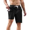 imageSILKWORLD Mens Swim Trunks with Compression Liner QuickDry 10quot Stretch Beach ShortsBlack