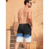 imageSILKWORLD Mens Swim Trunks with Compression Liner QuickDry 10quot Stretch Beach ShortsBlack Blue White Gradient